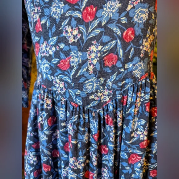 Vintage Karin Stevens Petites Floral Cottagecore Prairie Dress Size 6 - Picture 5 of 9